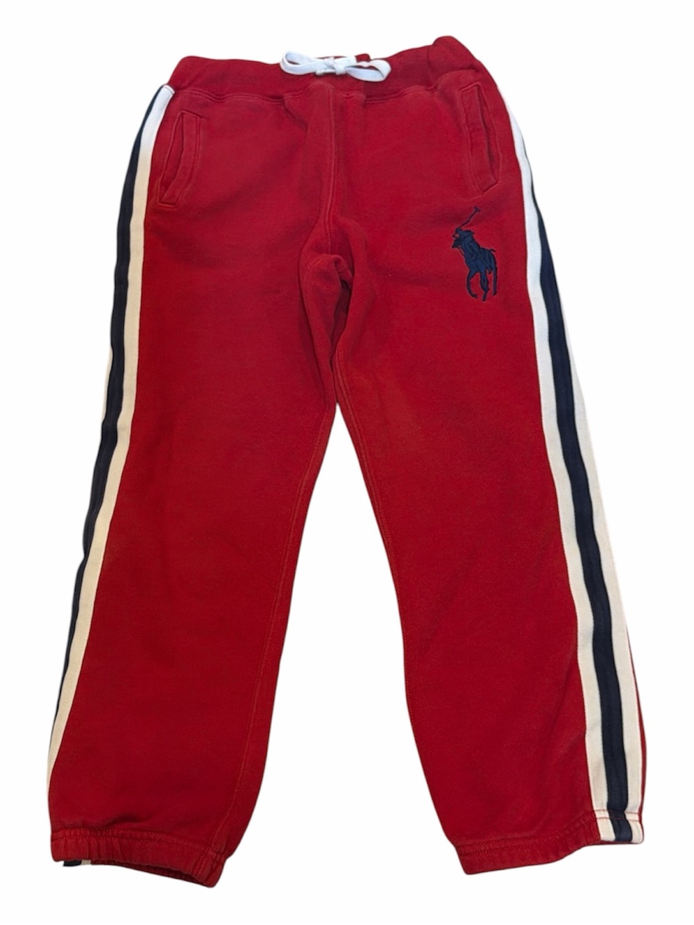 Polo by Ralph Lauren Red Kids Sweatpants with Side Stripes